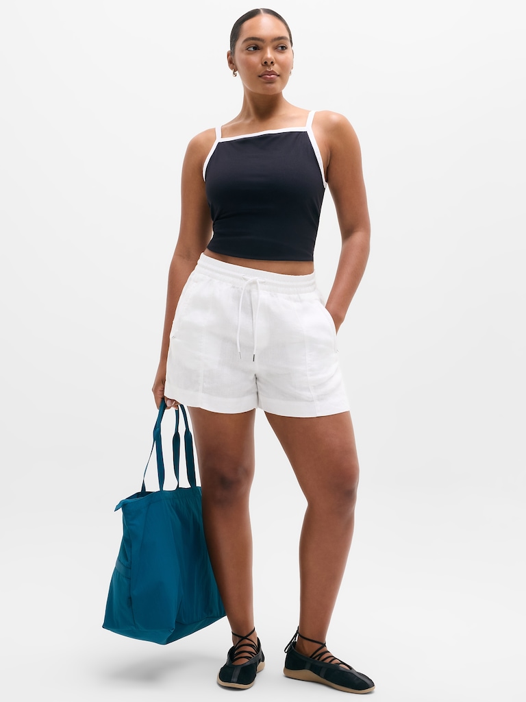 Retreat Linen Mid Rise 4" Short