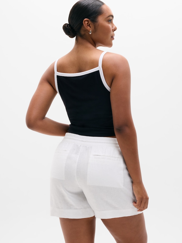 Retreat Linen Mid Rise 4" Short