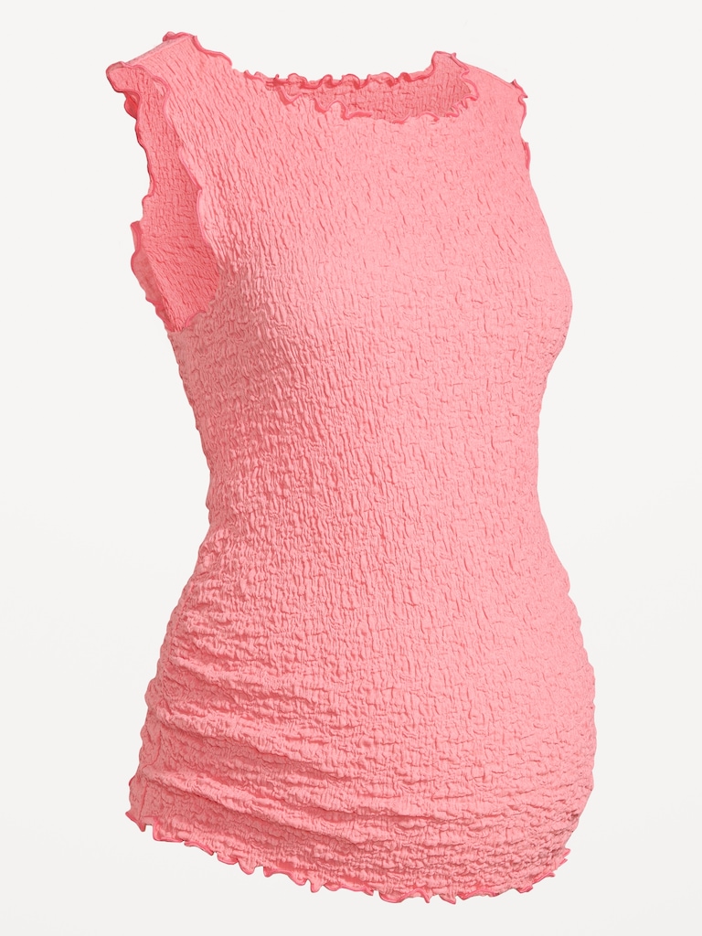Maternity Texured High-Neck Tank Top