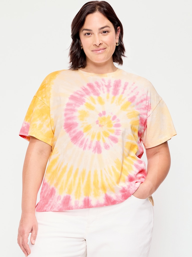 T-shirt ras du cou rétro pour femme