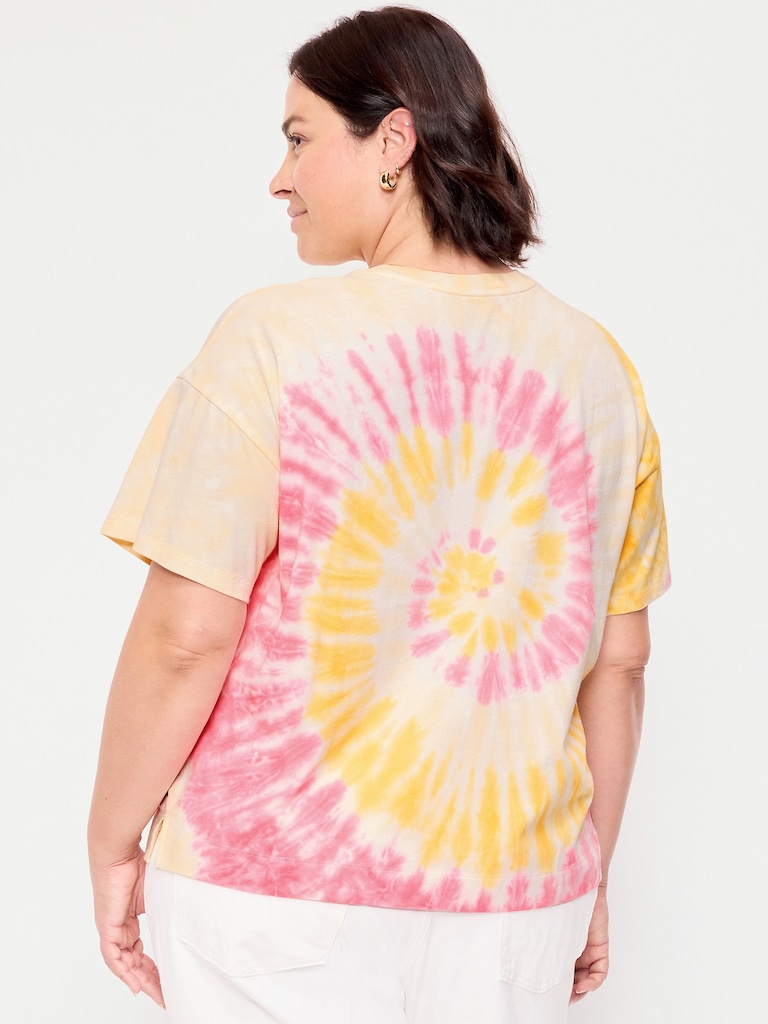 T-shirt ras du cou rétro pour femme