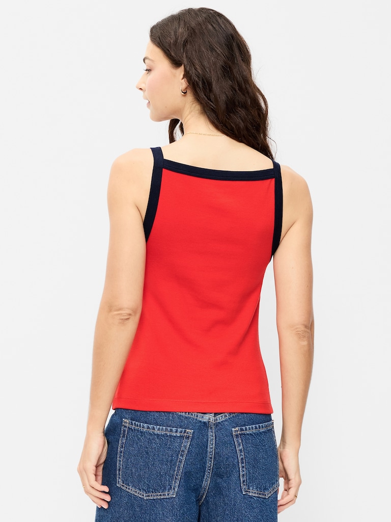 Sleeveless Snug Apron Tank Top