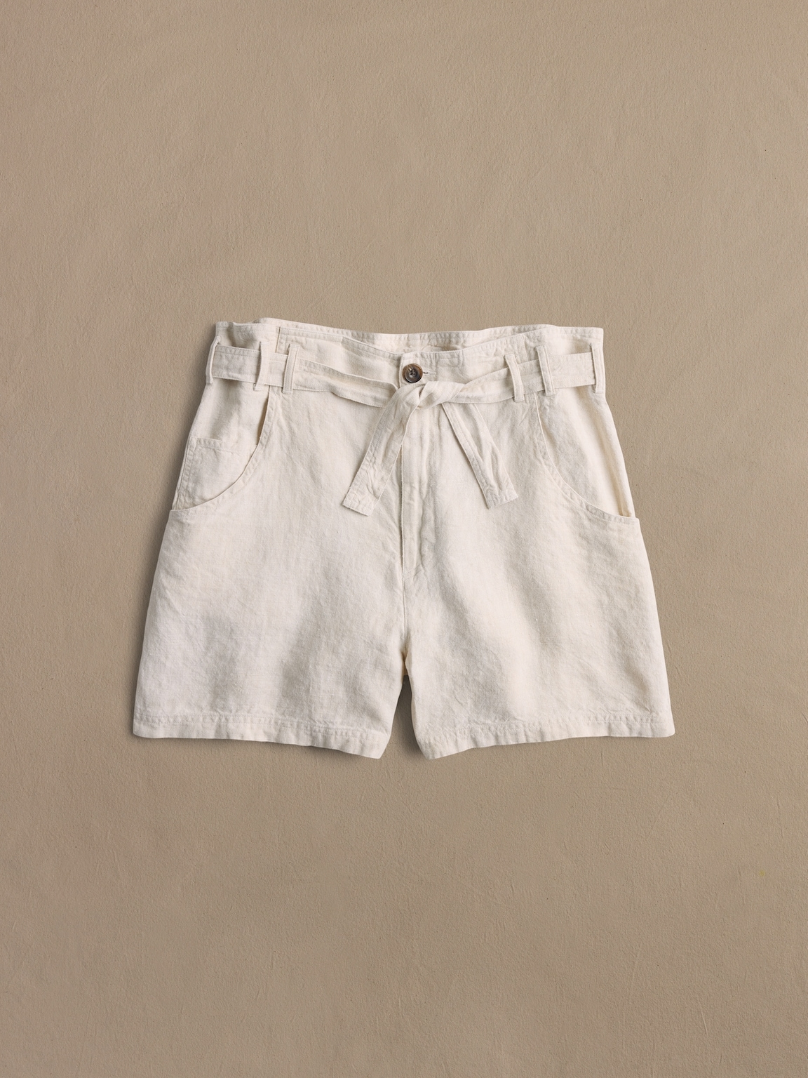 Archive Linen Tie-Waist Shorts Women's Size 12