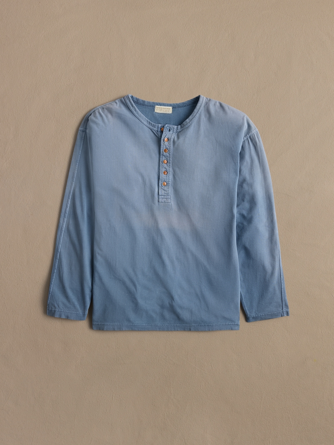 Archive Washed Blue Henley T-Shirt Men's Size XL