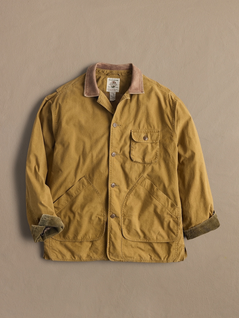 Archive Yellow Barn Coat with Leather Collar Men's Size M