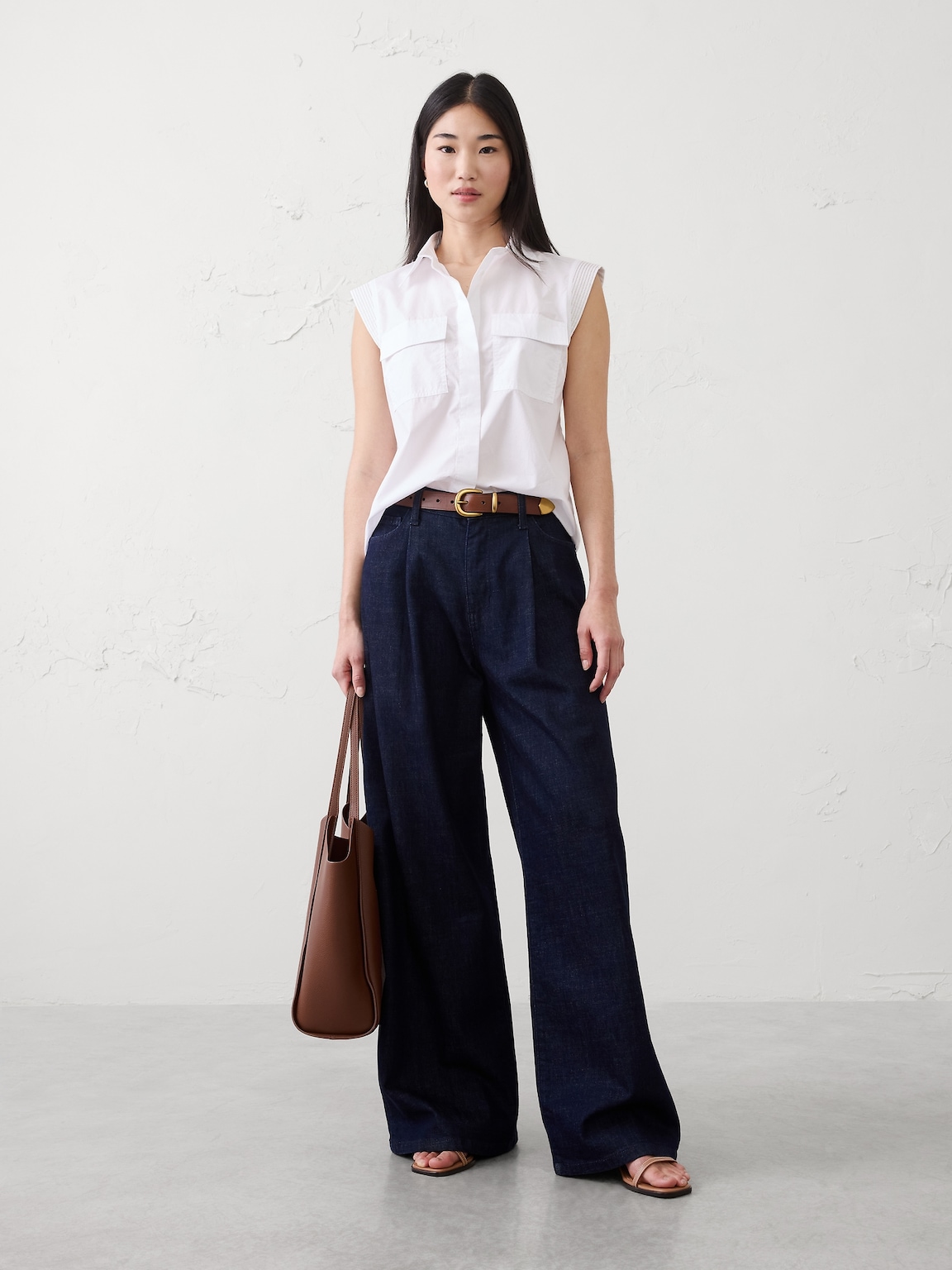Trapunto Cap-Sleeve Shirt