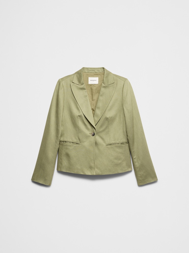 Linen-Tencel Fitted Blazer