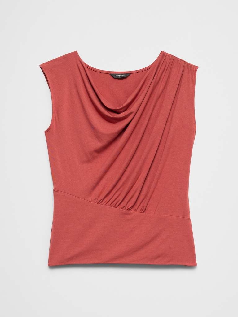 Jersey Draped Asymmetrical Top