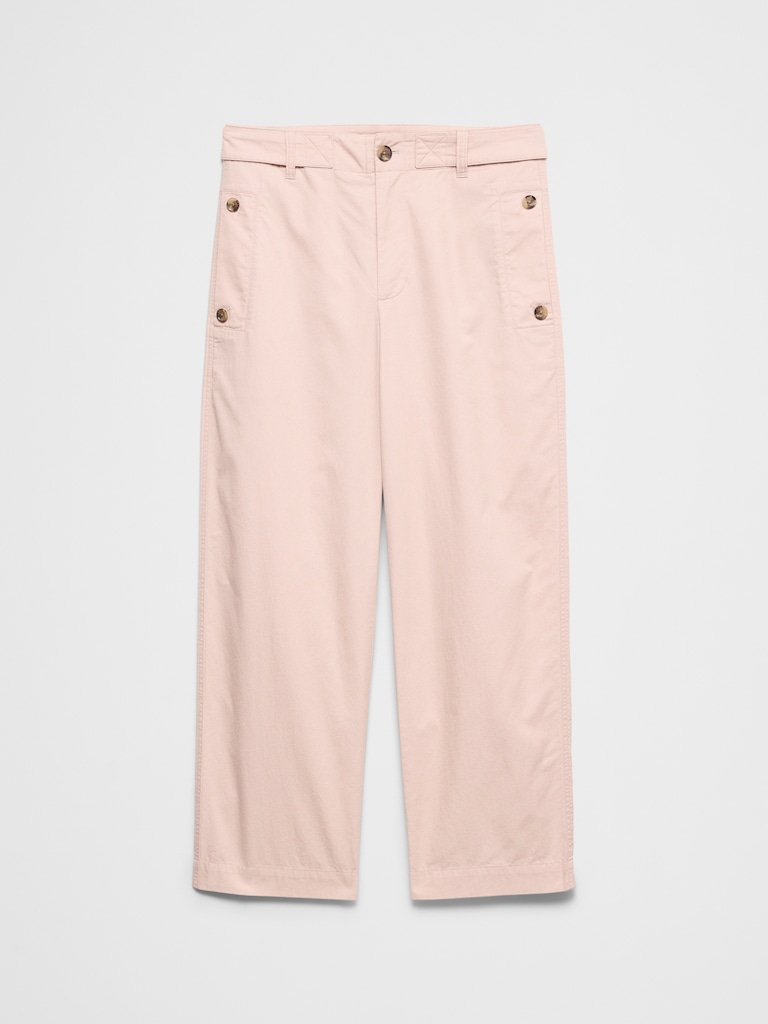 Straight High-Rise Utility Twill Pant