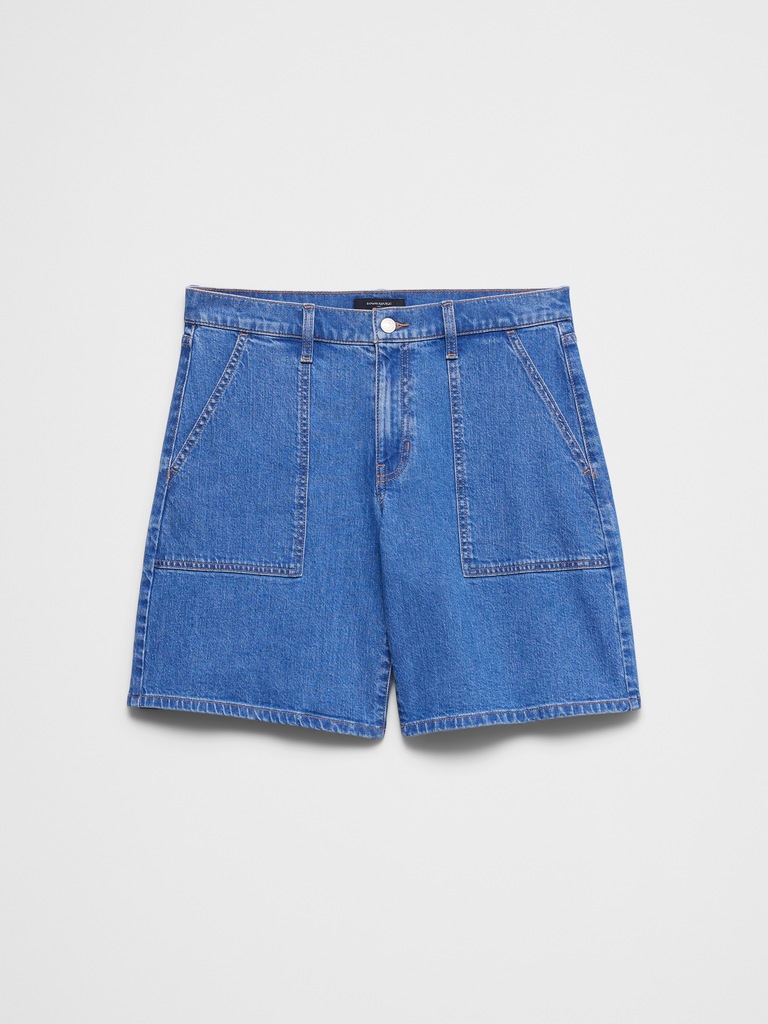 Mid-Rise Denim Bermuda Short