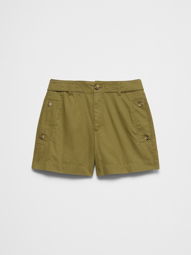 High-Rise Twill Utility Short