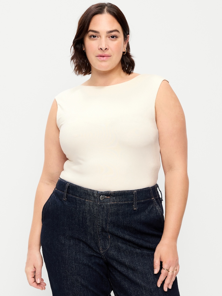 Cap-Sleeve Tie-Back Top