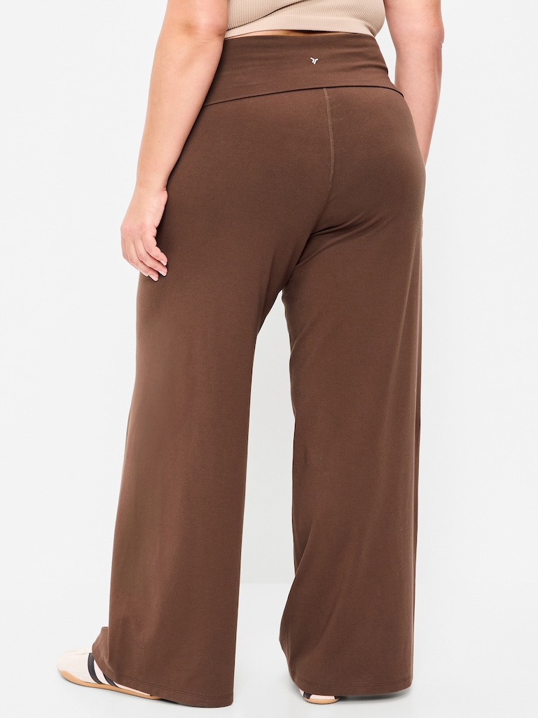 High-Waisted PowerChill Fold-Over Wide-Leg Pants
