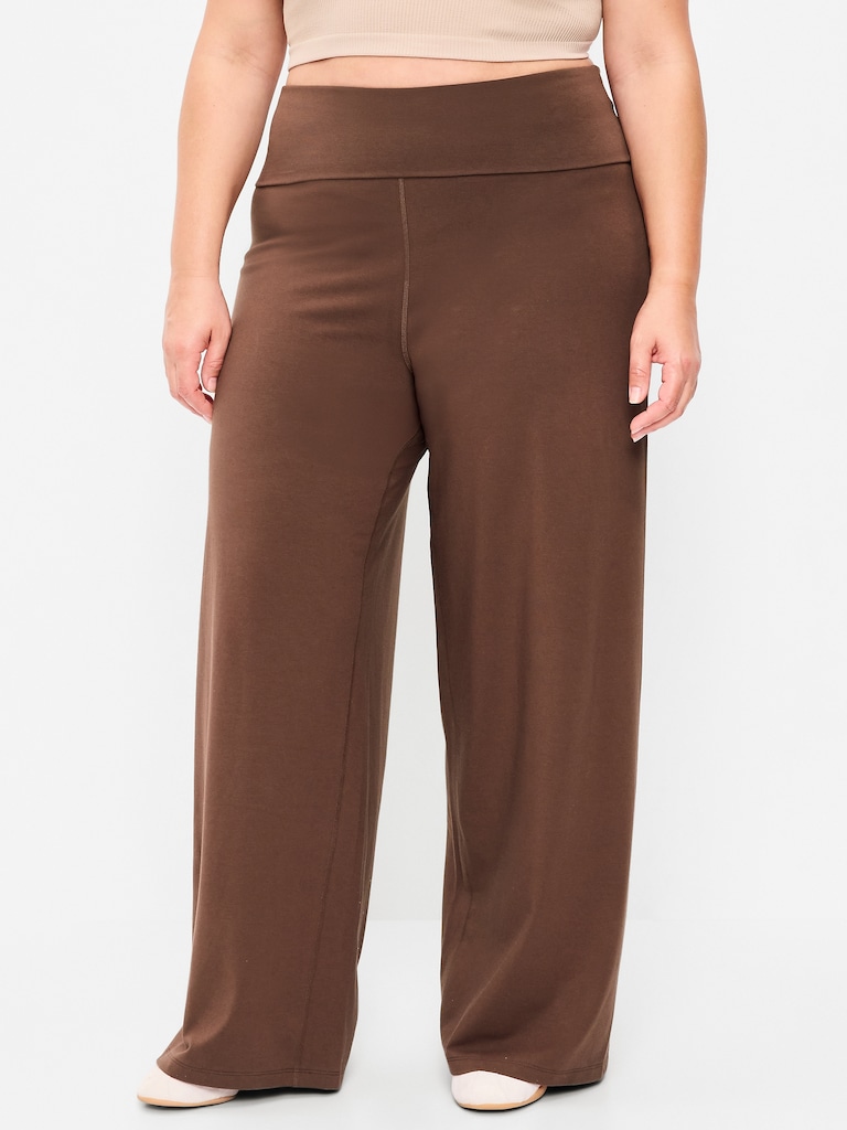 High-Waisted PowerChill Fold-Over Wide-Leg Pants