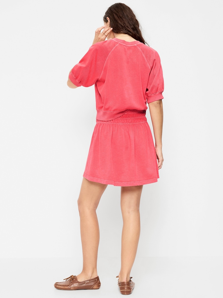 Smocked-Waist Mini Skirt