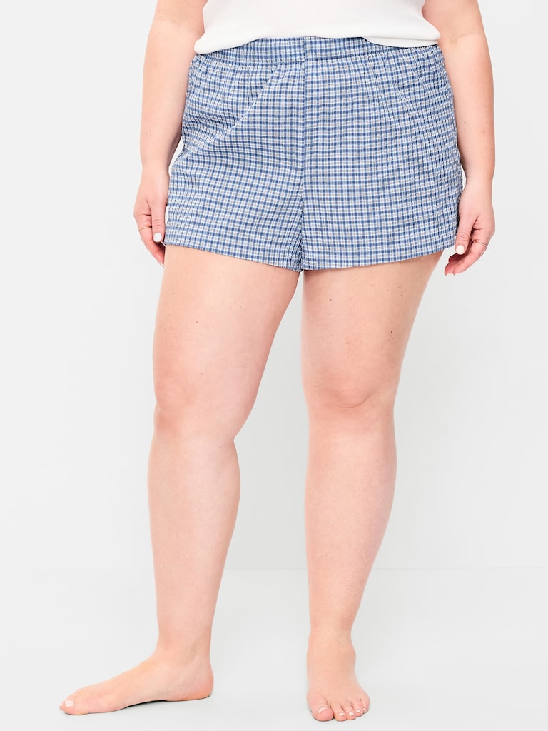 Seersucker Boxer Pajama Shorts
