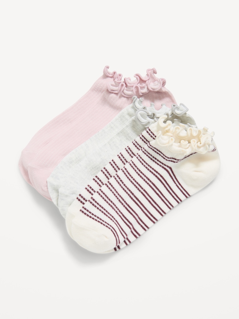 Lettuce-Edge Ankle Socks 3-Pack for Women