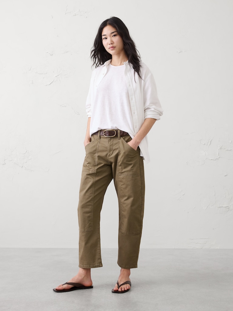 Linen-Blend Racer Back Tank