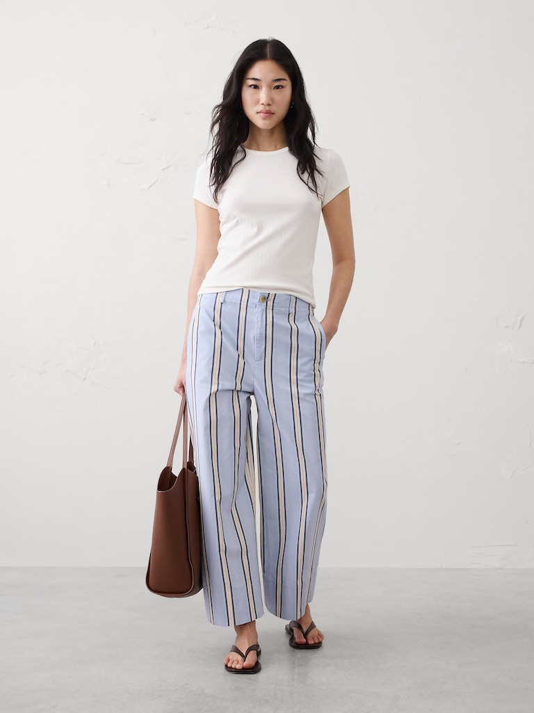 Wide-Leg High-Rise Cropped Pant