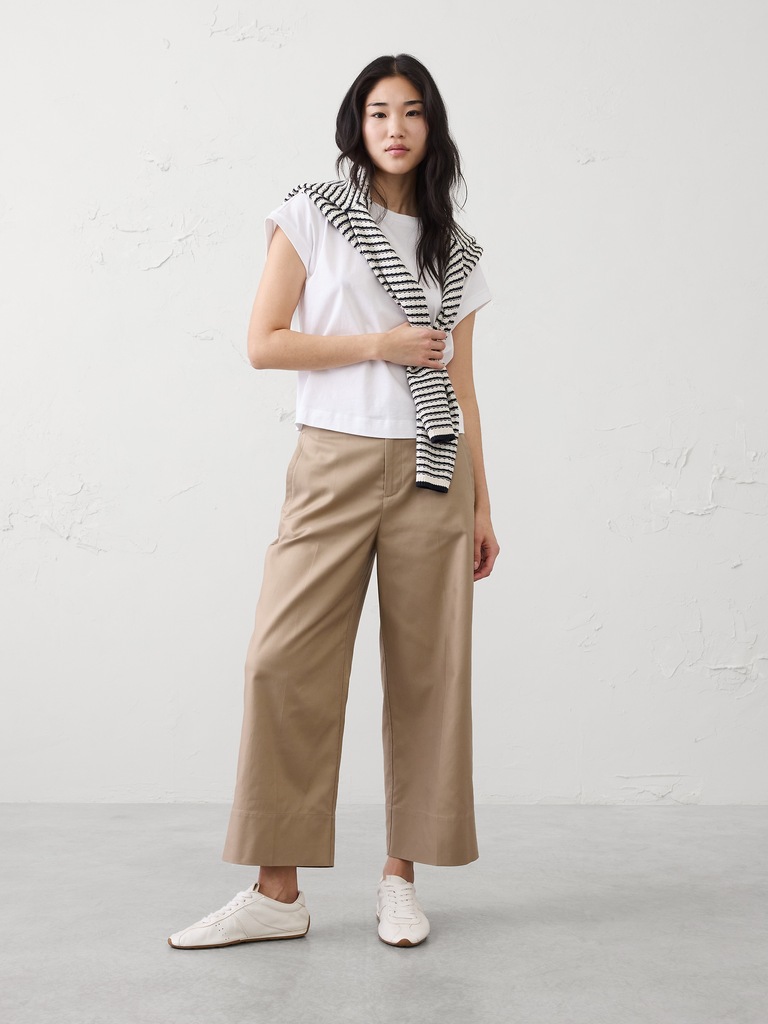 Wide-Leg High-Rise Cropped Pant