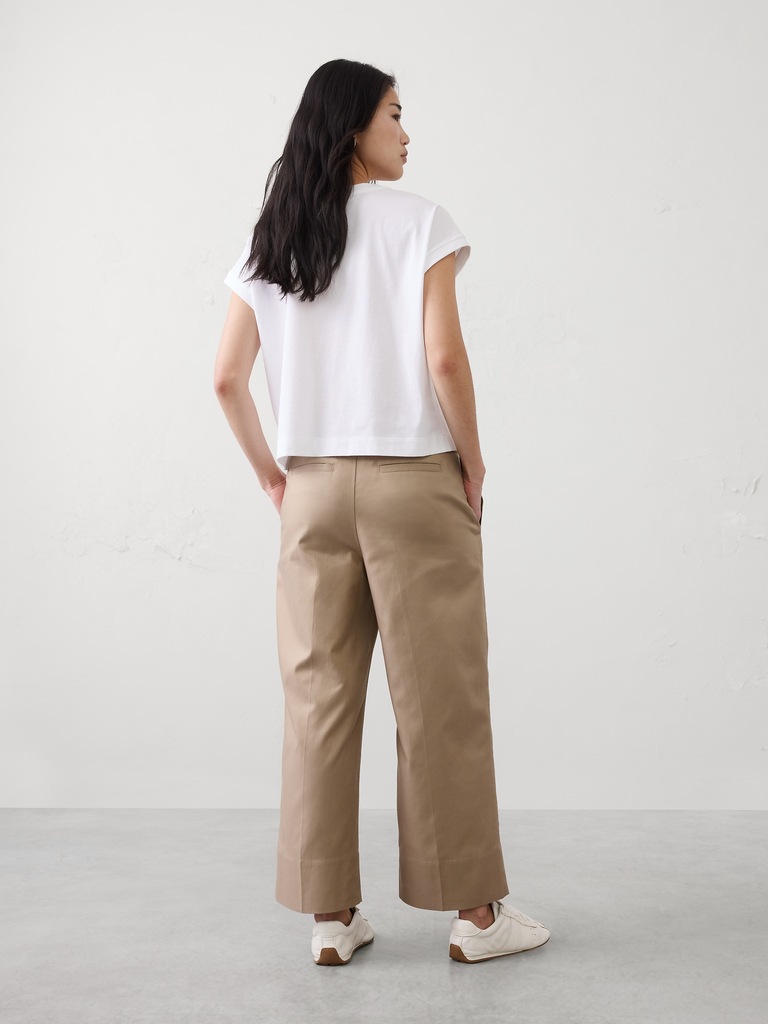 Wide-Leg High-Rise Cropped Pant