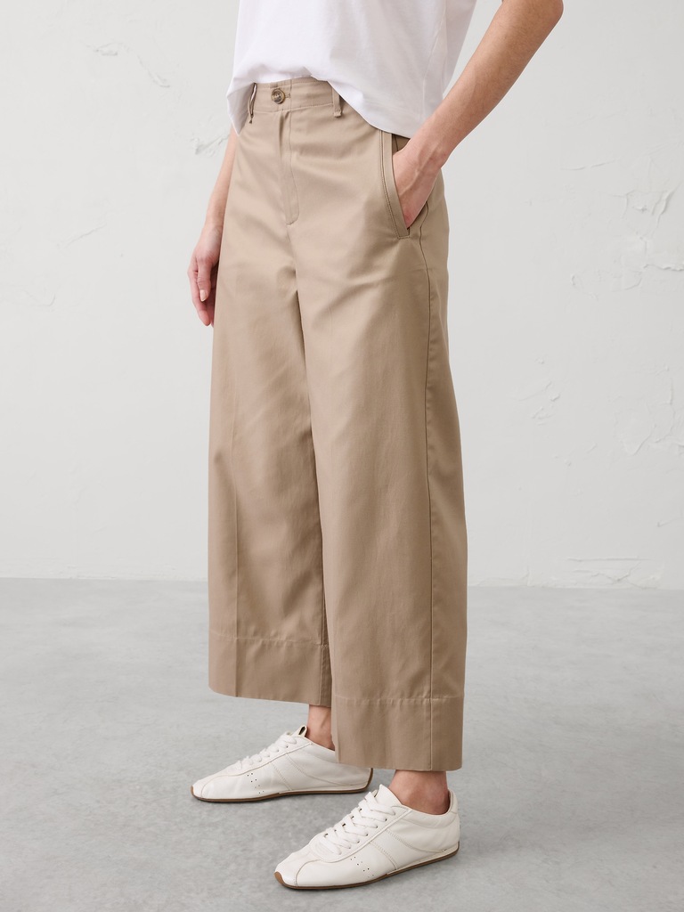 Wide-Leg High-Rise Cropped Pant
