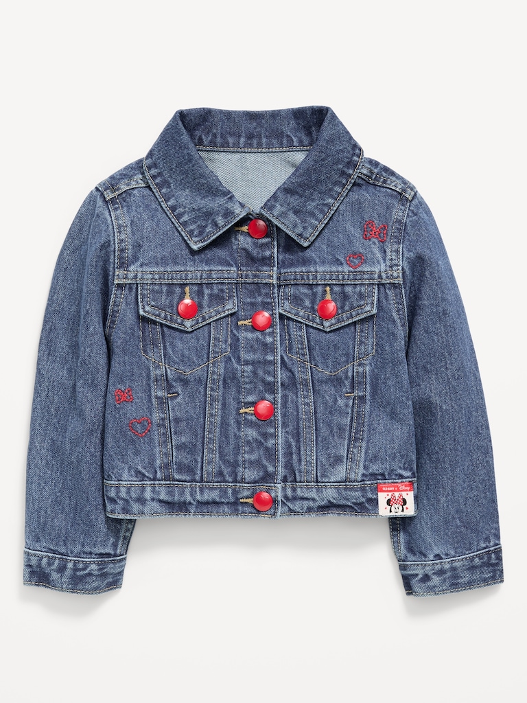 Old Navy x Disney Minnie Mouse Cropped Trucker Jean Jacket for Toddler Girls