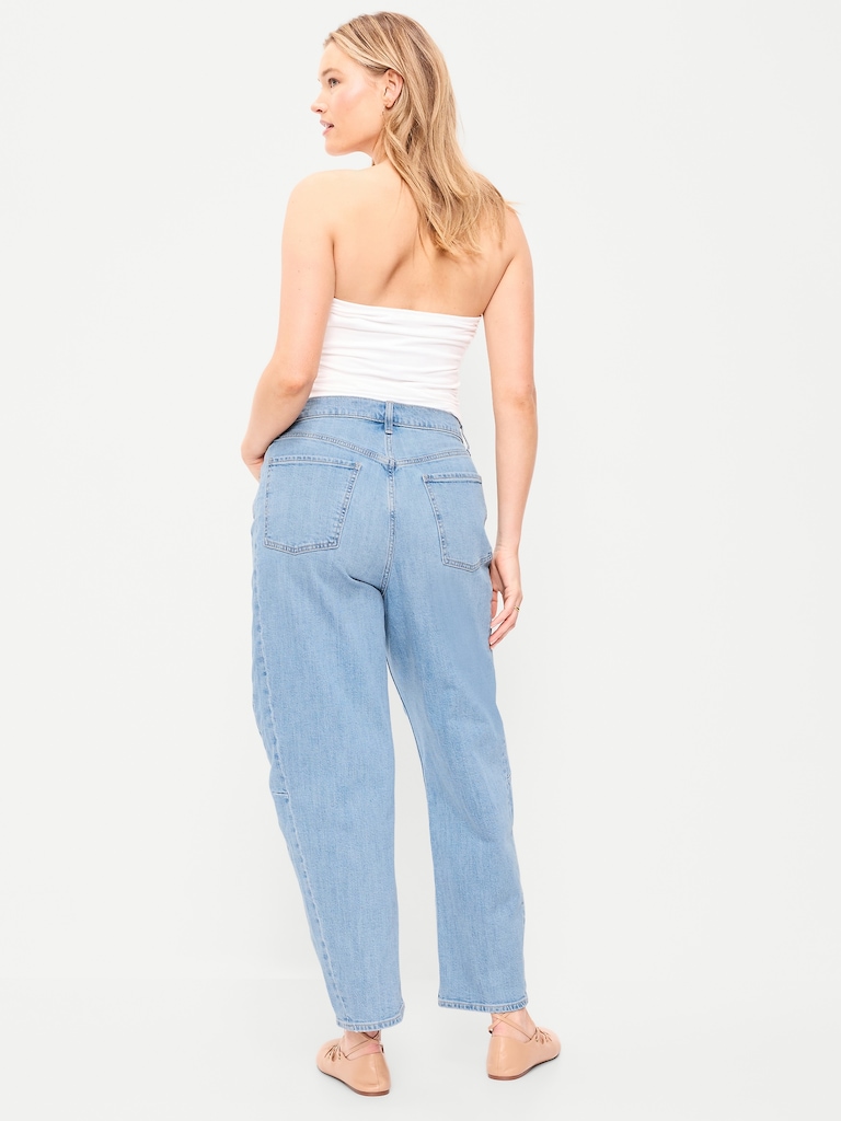 High-Waisted Barrel Ankle Jeans