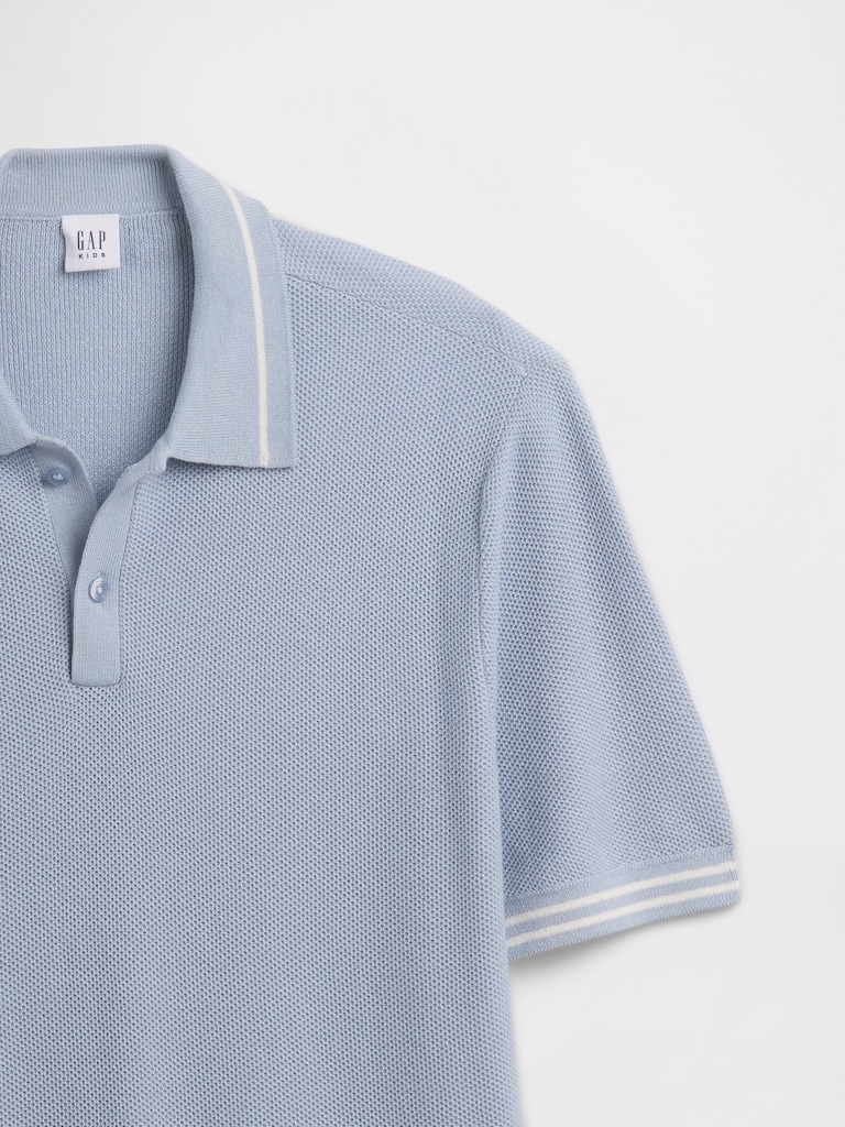 Kids Relaxed Sweater Polo Shirt