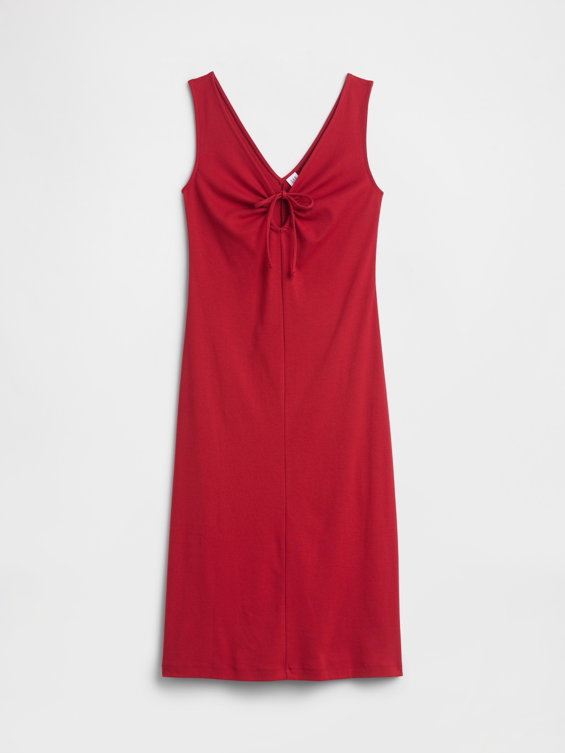 Modern Ribbed Tie-Front Midi Dress