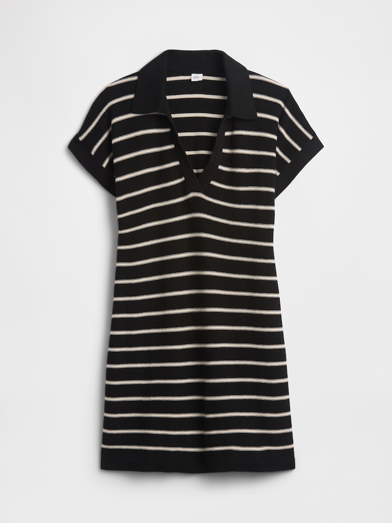 Polo Sweater Mini Dress