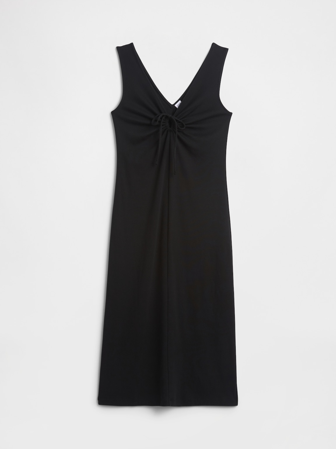 Modern Ribbed Tie-Front Midi Dress