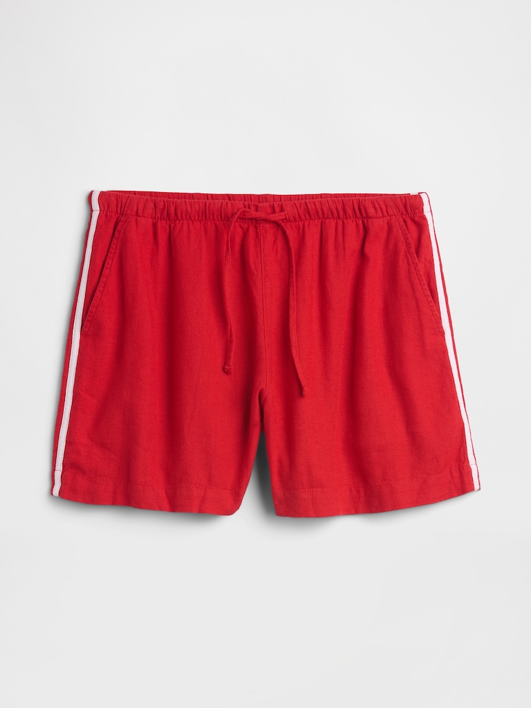 4" Pull-On Linen-Blend Shorts