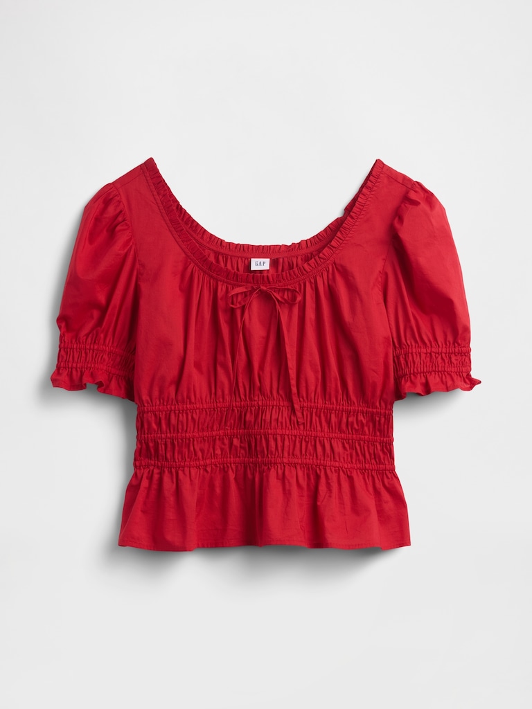 Smocked Puff Sleeve Top