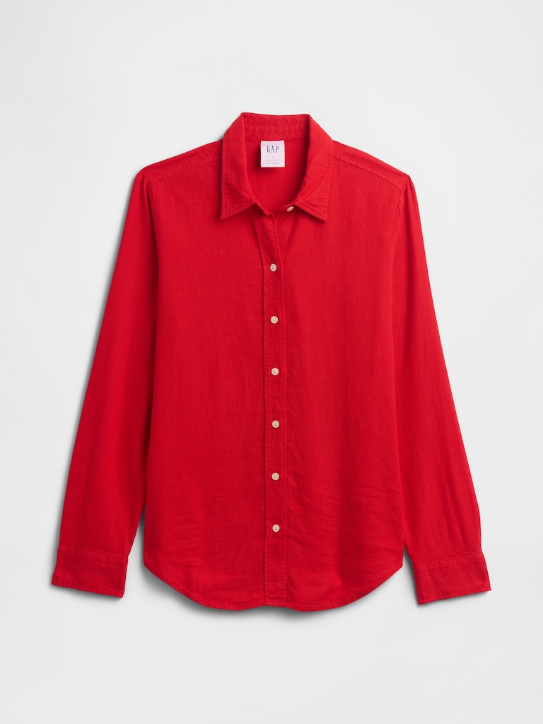 Linen-Blend Easy Shirt