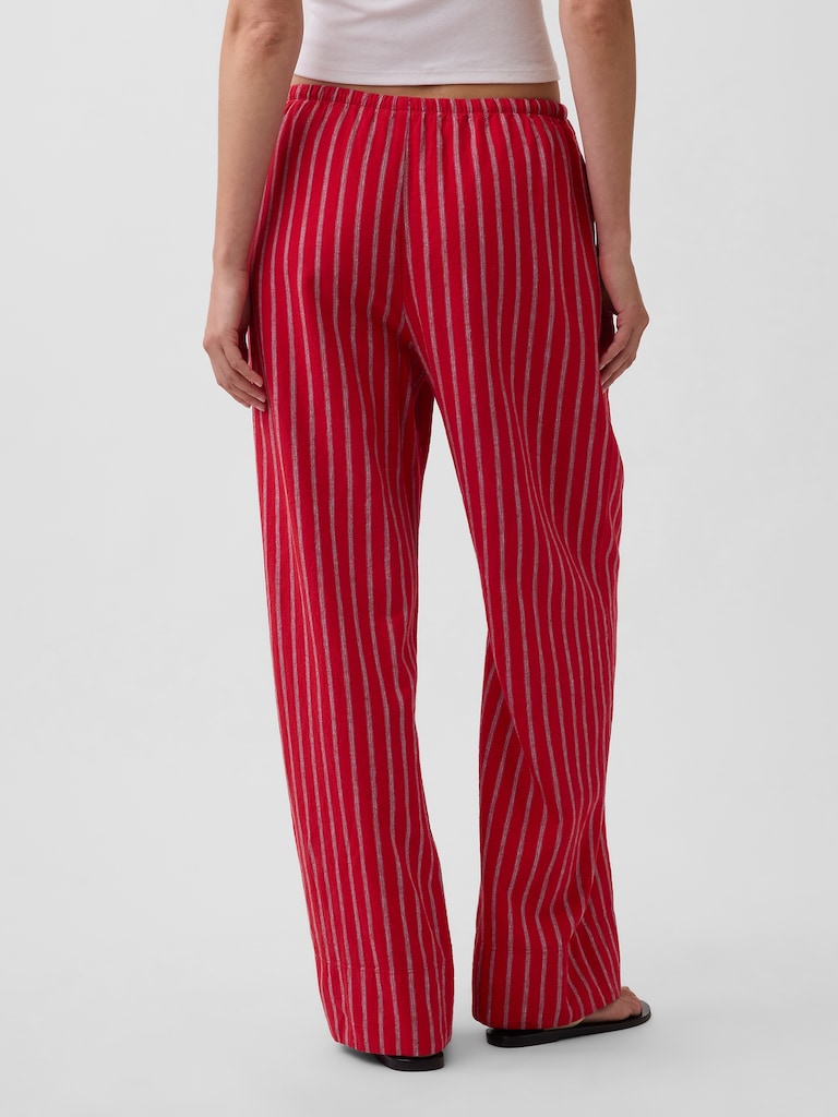 Linen-Blend Easy Wide-Leg Pants