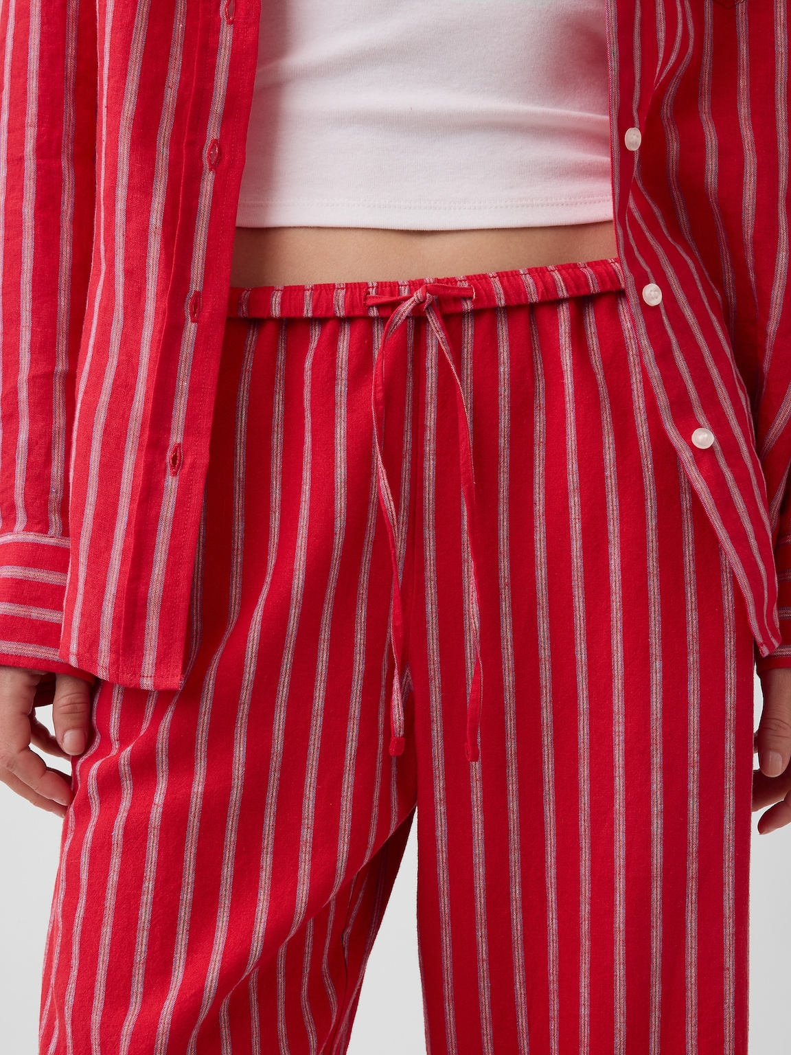 Linen-Blend Easy Wide-Leg Pants