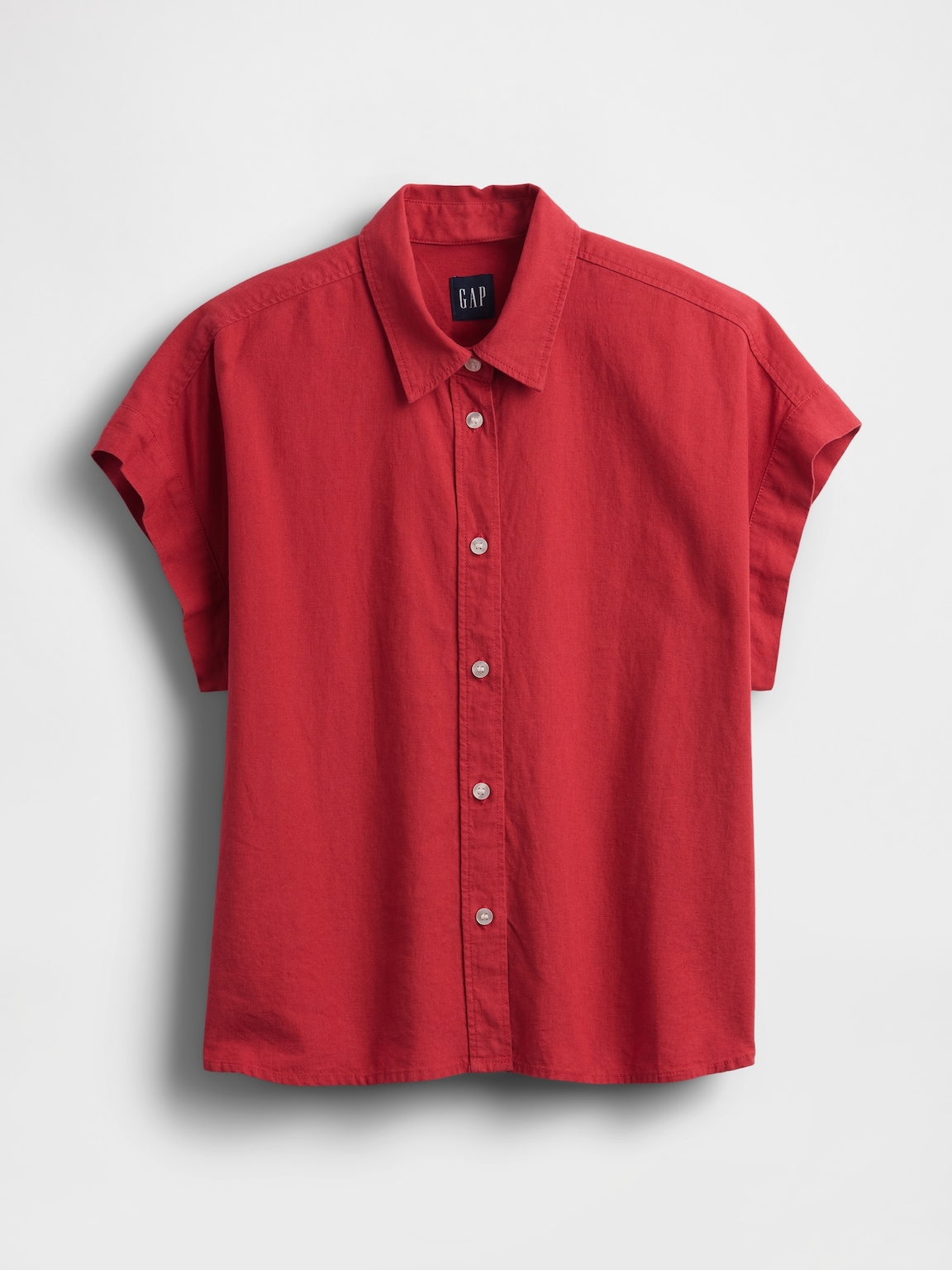 Linen-Blend Oversized Shirt