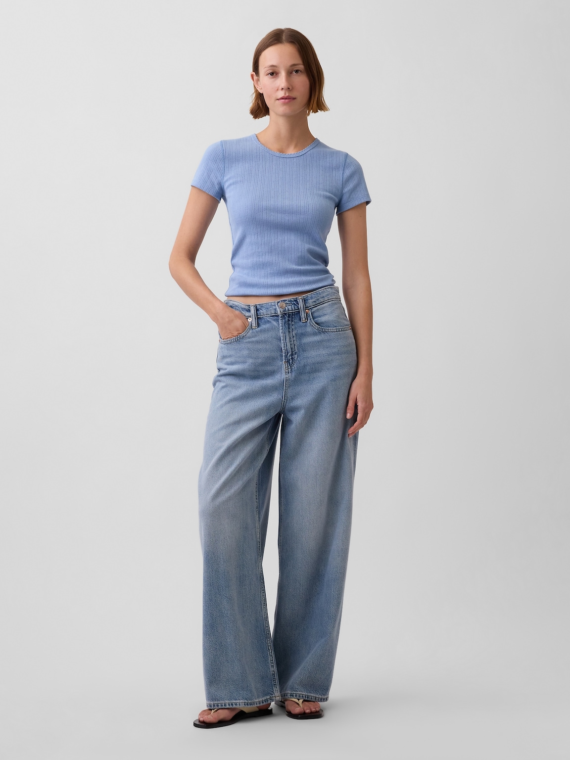 Pointelle Crewneck T-Shirt