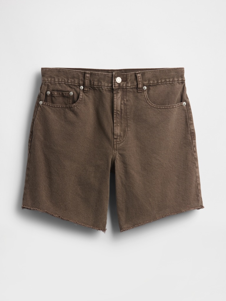 8" Mid Rise Loose Denim Bermuda Shorts