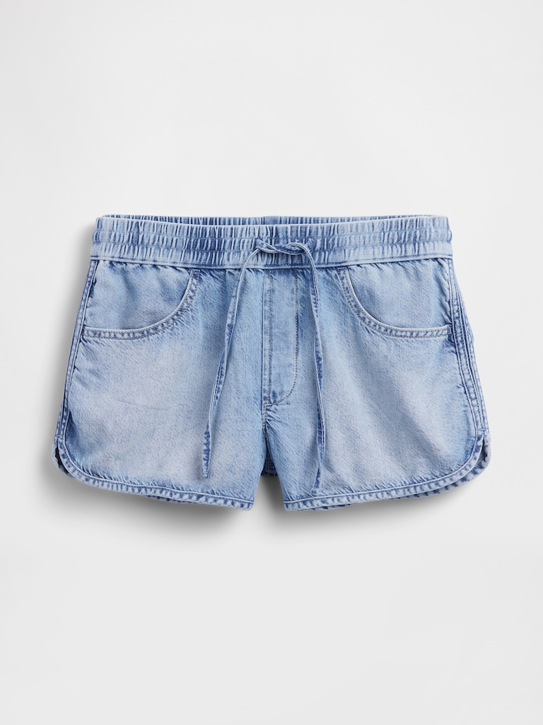 Mid Rise UltraSoft Denim Easy Dolphin Shorts