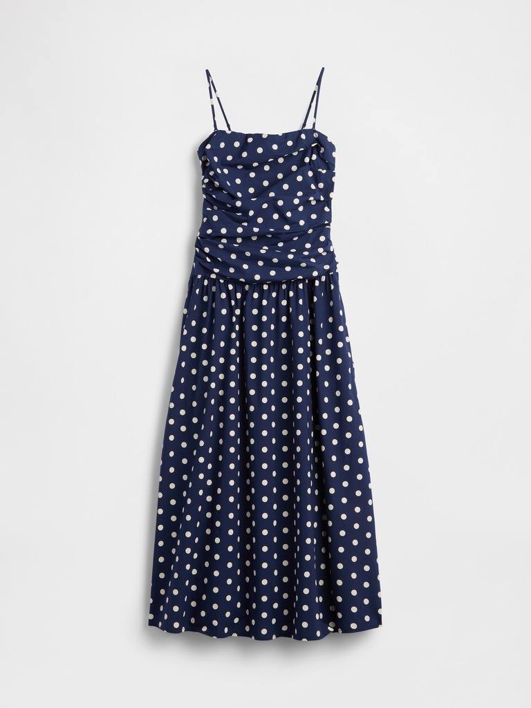 Poplin Drop-Waist Maxi Dress