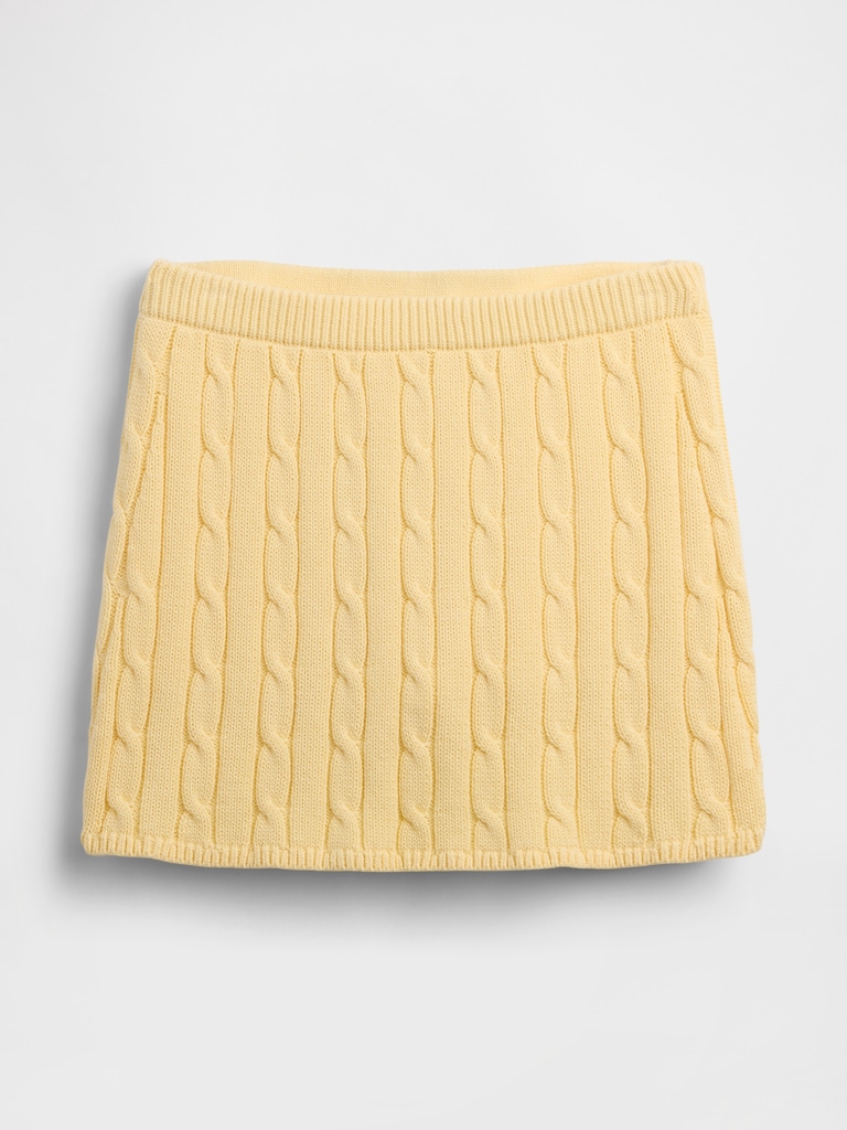 100% Cotton Cable-Knit Mini Skort