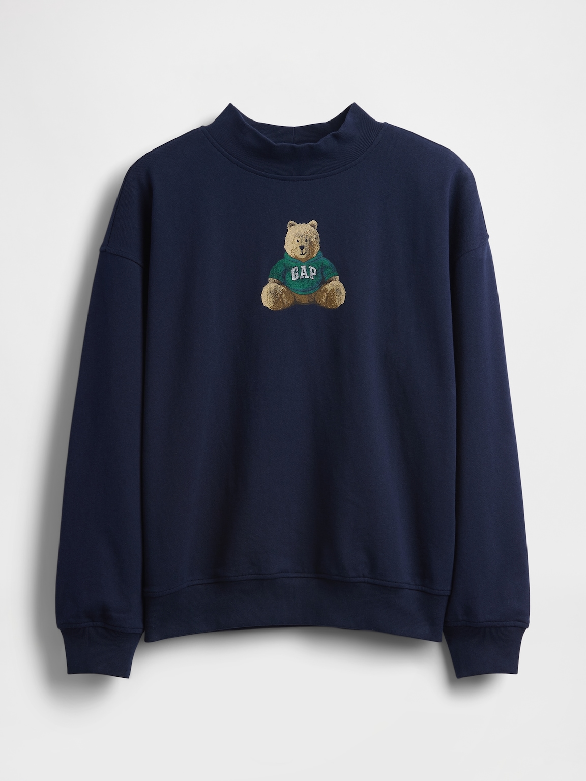 VintageSoft Terry Oversized Mockneck Logo Sweatshirt