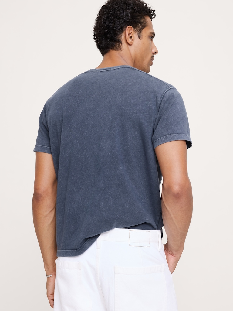 T-shirt ras du cou classique en coton flammé