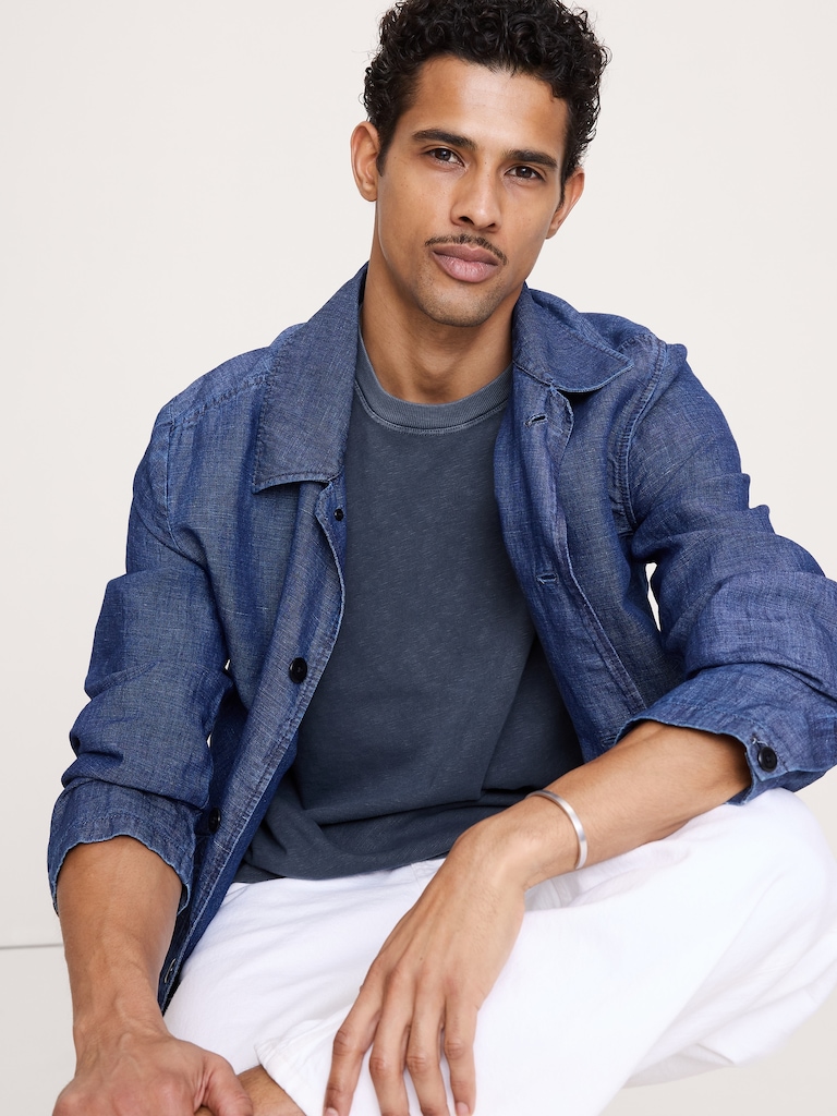 T-shirt ras du cou classique en coton flammé