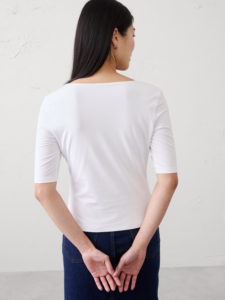 Soft Stretch Square-Neck Top