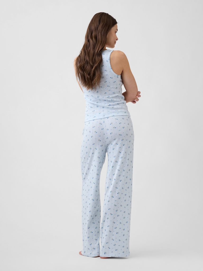 Pointelle Wide-Leg PJ Pants
