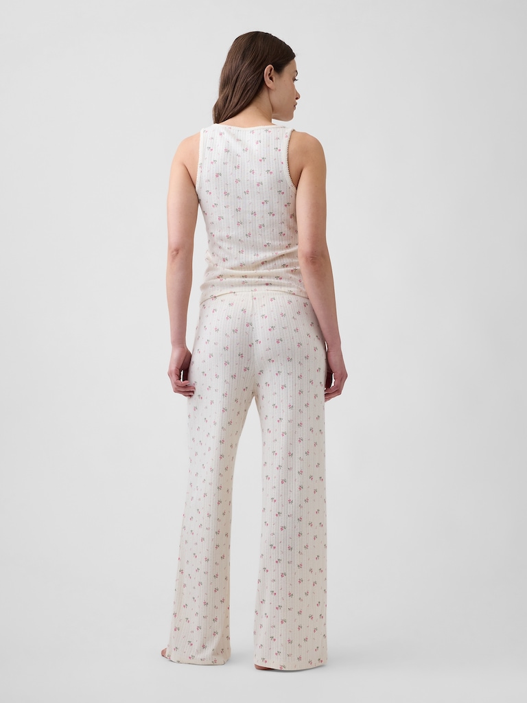 Pointelle Wide-Leg PJ Pants