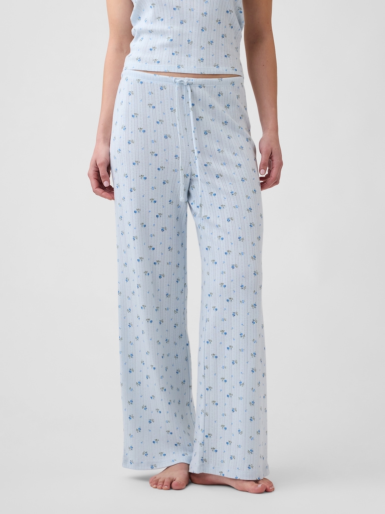 Pointelle Wide-Leg PJ Pants
